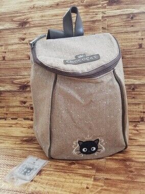 Sanrio Chococat Beige Tan Brown Mini Bag Backpack Vintage Tweed Y2K Black Cat